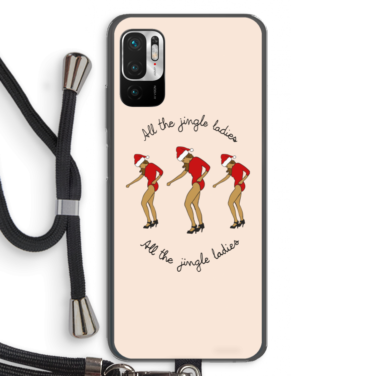 Jingle Ladies: Xiaomi Redmi Note 10 5G Transparant Hoesje met koord