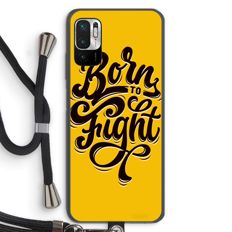 Born to Fight: Xiaomi Redmi Note 10 5G Transparant Hoesje met koord