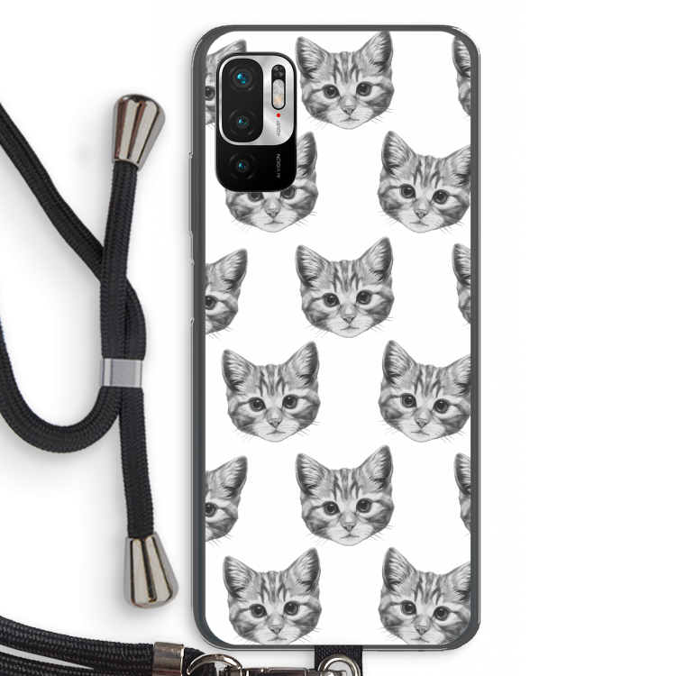 Kitten: Xiaomi Redmi Note 10 5G Transparant Hoesje met koord