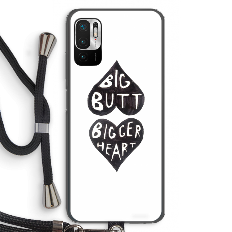 Big butt bigger heart: Xiaomi Redmi Note 10 5G Transparant Hoesje met koord