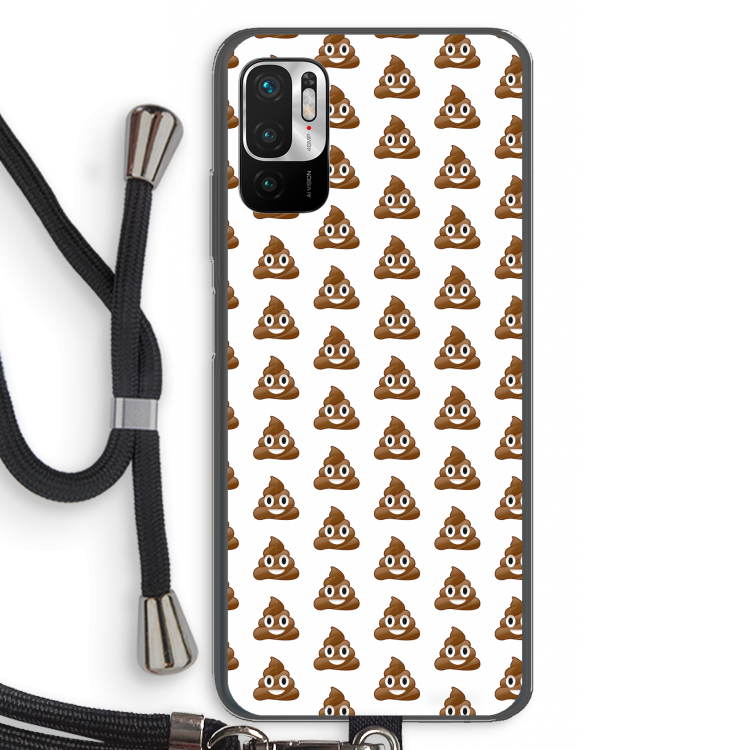 Poop emoji: Xiaomi Redmi Note 10 5G Transparant Hoesje met koord