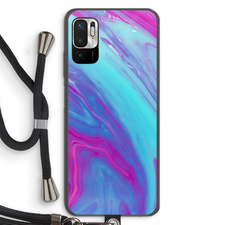 Zweverige regenboog: Xiaomi Redmi Note 10 5G Transparant Hoesje met koord