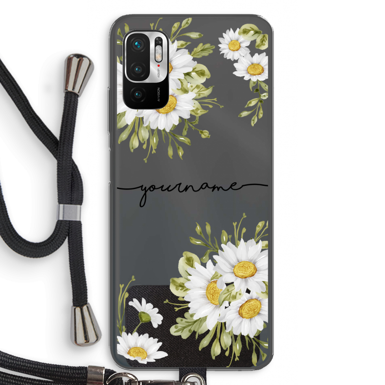 Daisies: Xiaomi Redmi Note 10 5G Transparant Hoesje met koord