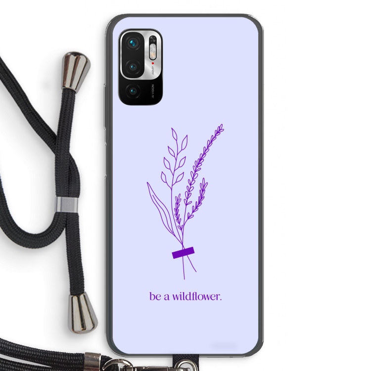 Be a wildflower: Xiaomi Redmi Note 10 5G Transparant Hoesje met koord