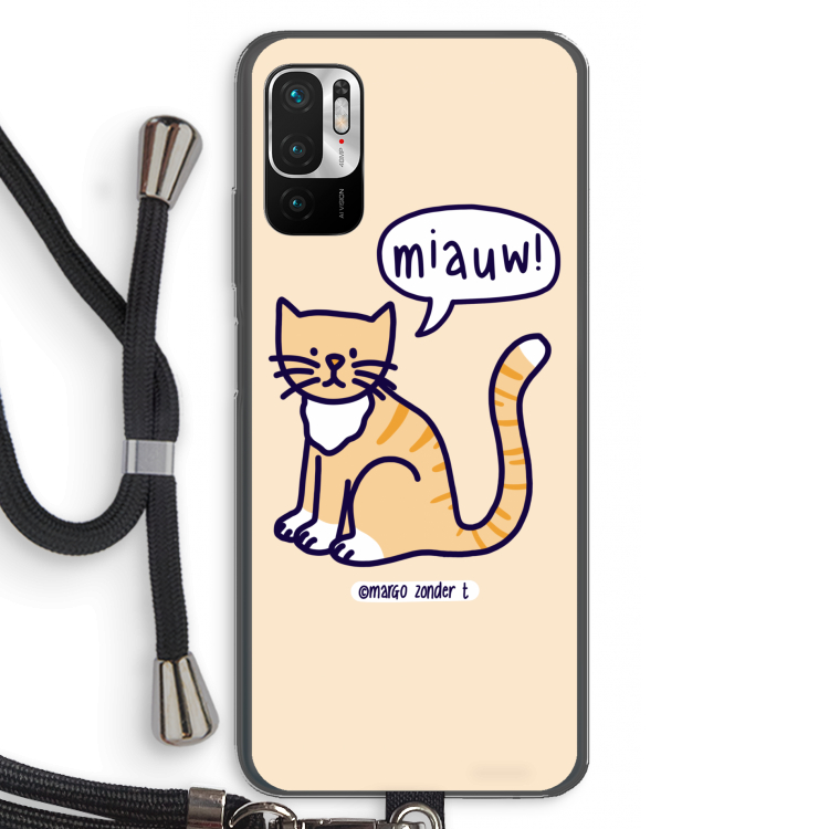 Miauw: Xiaomi Redmi Note 10 5G Transparant Hoesje met koord