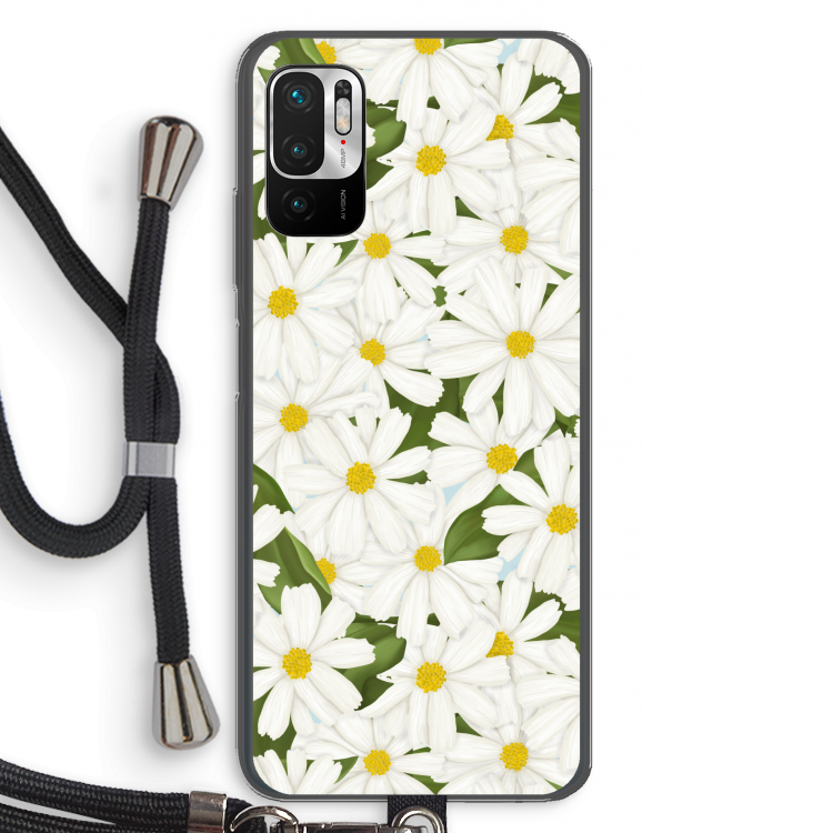 Summer Daisies: Xiaomi Redmi Note 10 5G Transparant Hoesje met koord