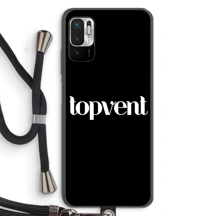 Topvent Zwart: Xiaomi Redmi Note 10 5G Transparant Hoesje met koord