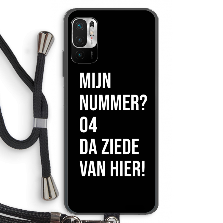 Da ziede van hier - Zwart: Xiaomi Redmi Note 10 5G Transparant Hoesje met koord