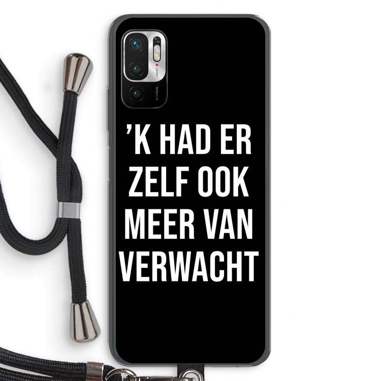 Meer verwacht - Zwart: Xiaomi Redmi Note 10 5G Transparant Hoesje met koord