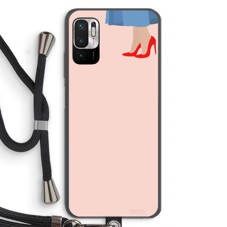 High heels: Xiaomi Redmi Note 10 5G Transparant Hoesje met koord