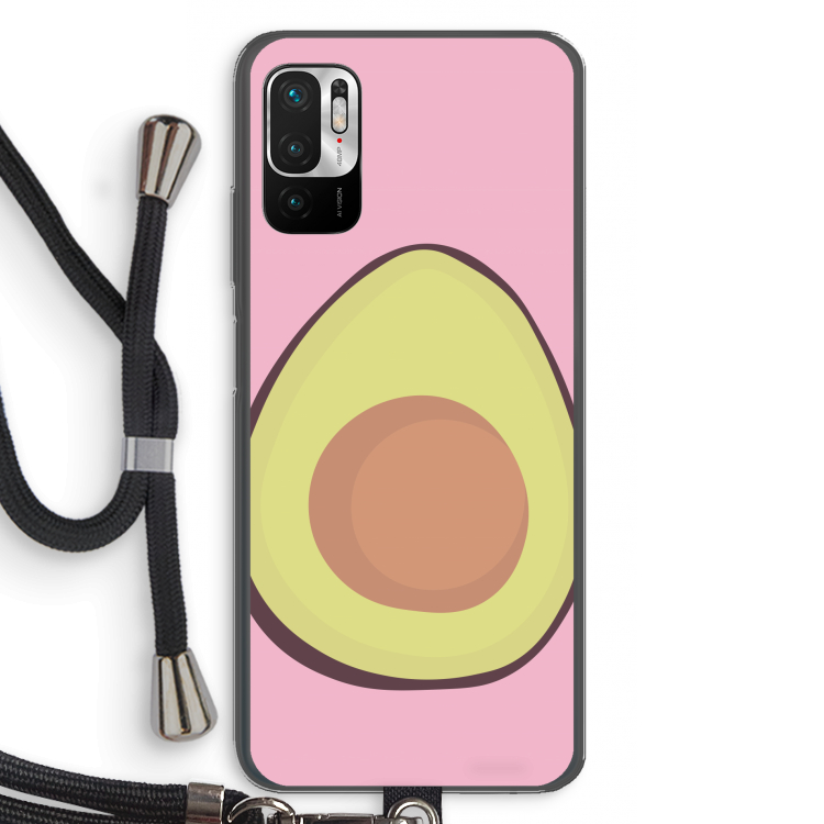 Avocado: Xiaomi Redmi Note 10 5G Transparant Hoesje met koord
