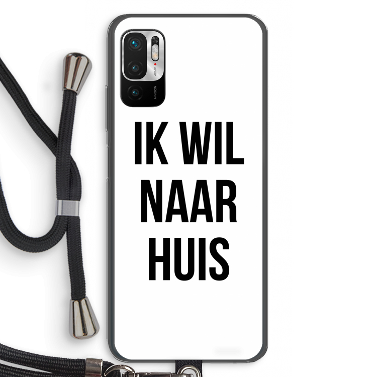 Ik wil naar huis: Xiaomi Redmi Note 10 5G Transparant Hoesje met koord