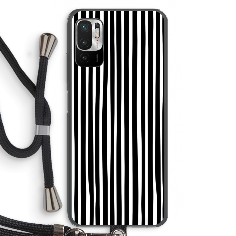 Stripes: Xiaomi Redmi Note 10 5G Transparant Hoesje met koord