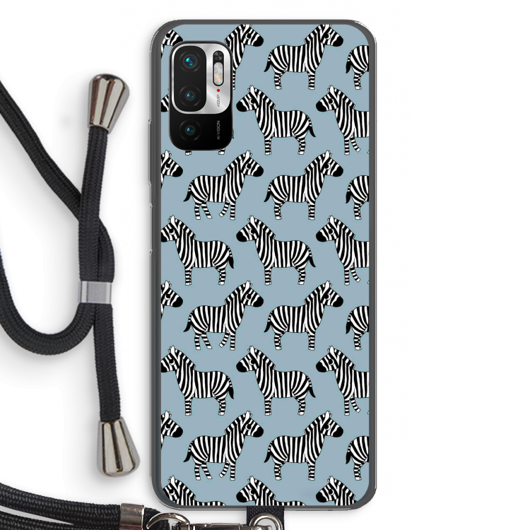 Zebra: Xiaomi Redmi Note 10 5G Transparant Hoesje met koord