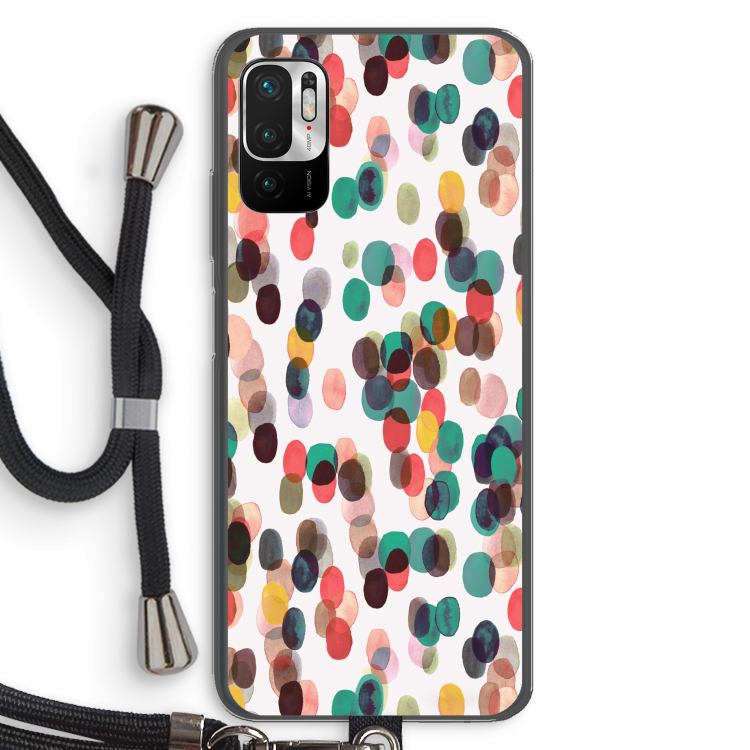 Tropical Dots: Xiaomi Redmi Note 10 5G Transparant Hoesje met koord