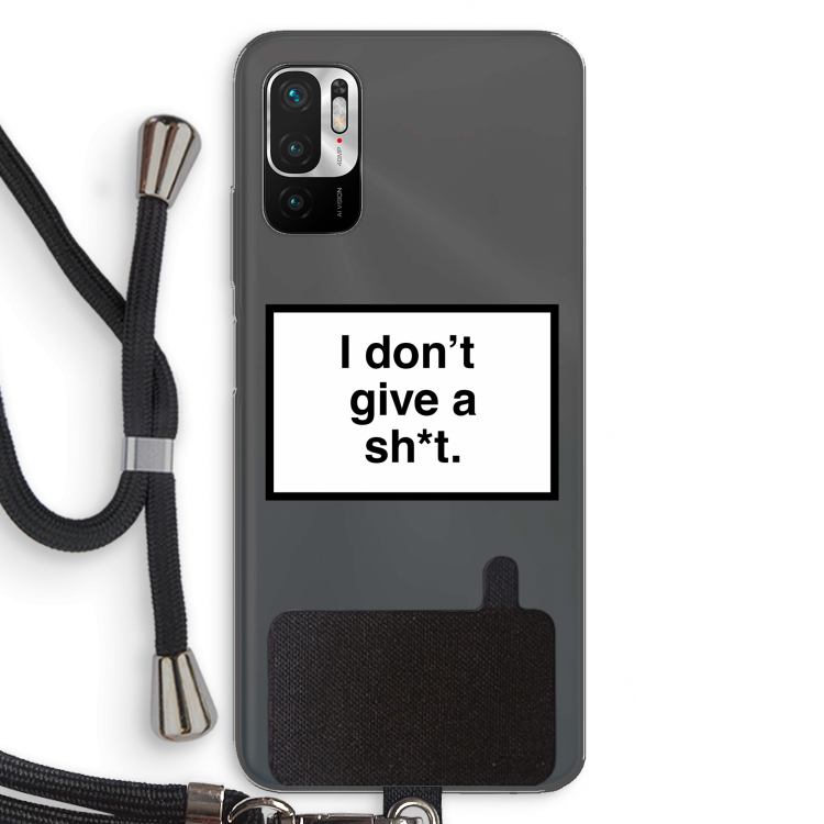Don't give a shit: Xiaomi Redmi Note 10 5G Transparant Hoesje met koord