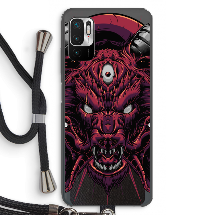Hell Hound and Serpents: Xiaomi Redmi Note 10 5G Transparant Hoesje met koord