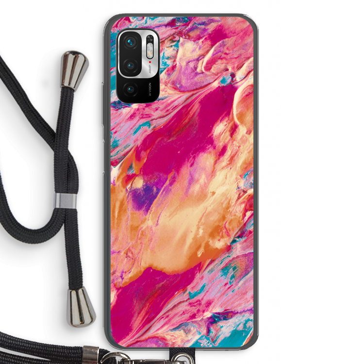Pastel Echoes: Xiaomi Redmi Note 10 5G Transparant Hoesje met koord