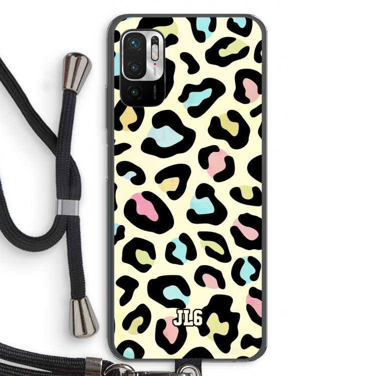 Leopard pattern: Xiaomi Redmi Note 10 5G Transparant Hoesje met koord