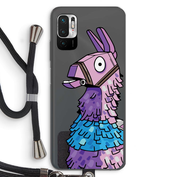 Lama: Xiaomi Redmi Note 10 5G Transparant Hoesje met koord