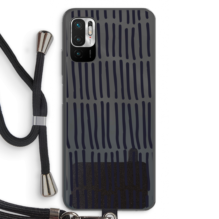 Moroccan stripes: Xiaomi Redmi Note 10 5G Transparant Hoesje met koord