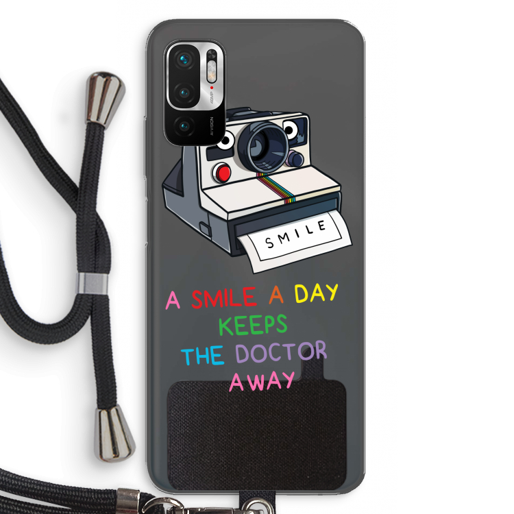 Smile: Xiaomi Redmi Note 10 5G Transparant Hoesje met koord
