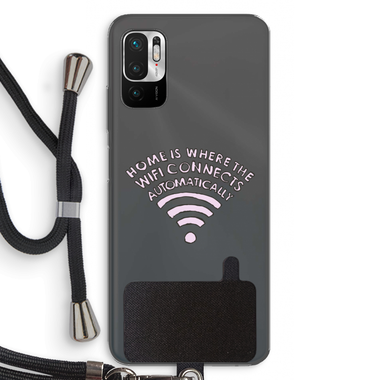 Home Is Where The Wifi Is: Xiaomi Redmi Note 10 5G Transparant Hoesje met koord