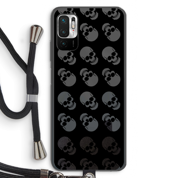 Musketon Skulls: Xiaomi Redmi Note 10 5G Transparant Hoesje met koord