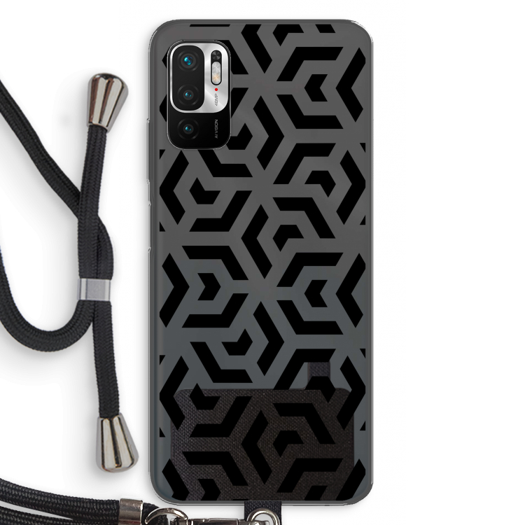 Crazy pattern: Xiaomi Redmi Note 10 5G Transparant Hoesje met koord