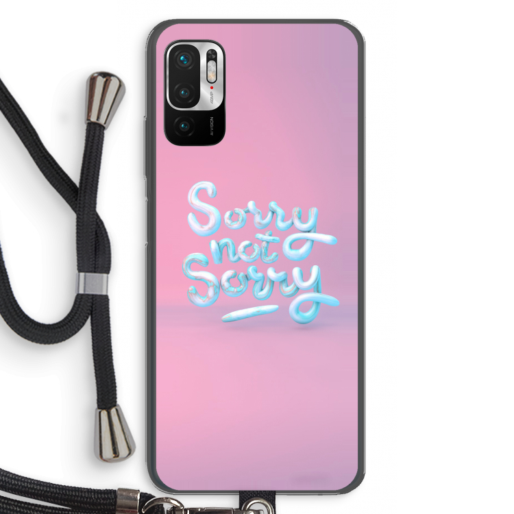 Sorry not sorry: Xiaomi Redmi Note 10 5G Transparant Hoesje met koord