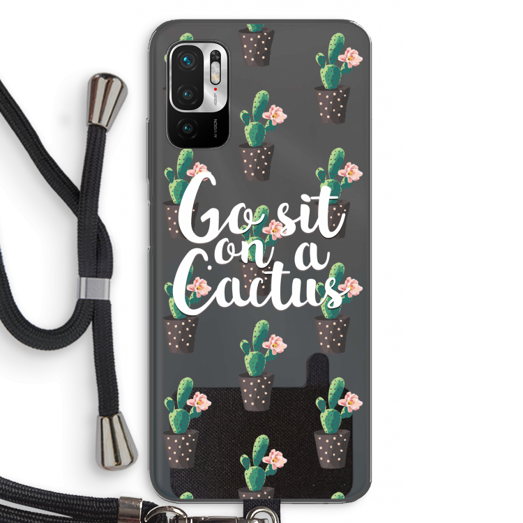 Cactus quote: Xiaomi Redmi Note 10 5G Transparant Hoesje met koord