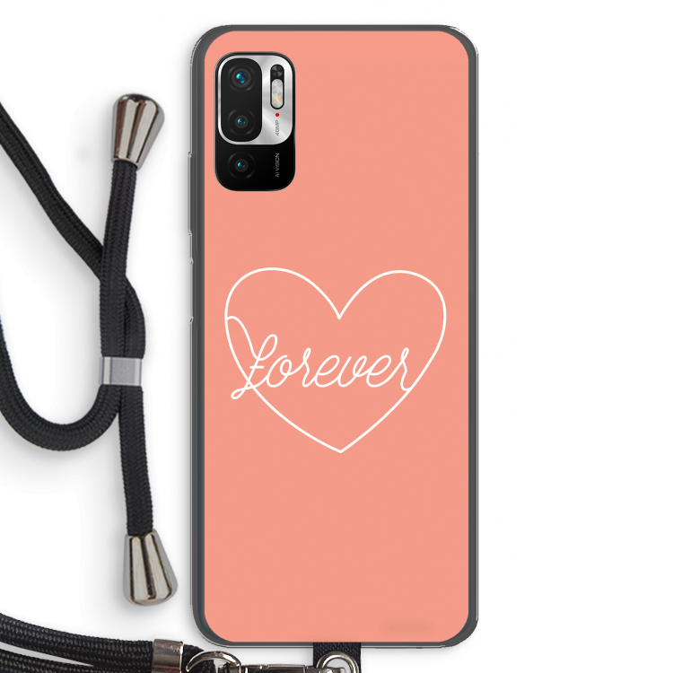 Forever heart: Xiaomi Redmi Note 10 5G Transparant Hoesje met koord