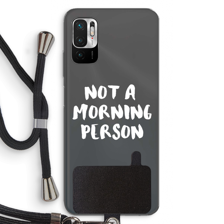 Morning person: Xiaomi Redmi Note 10 5G Transparant Hoesje met koord