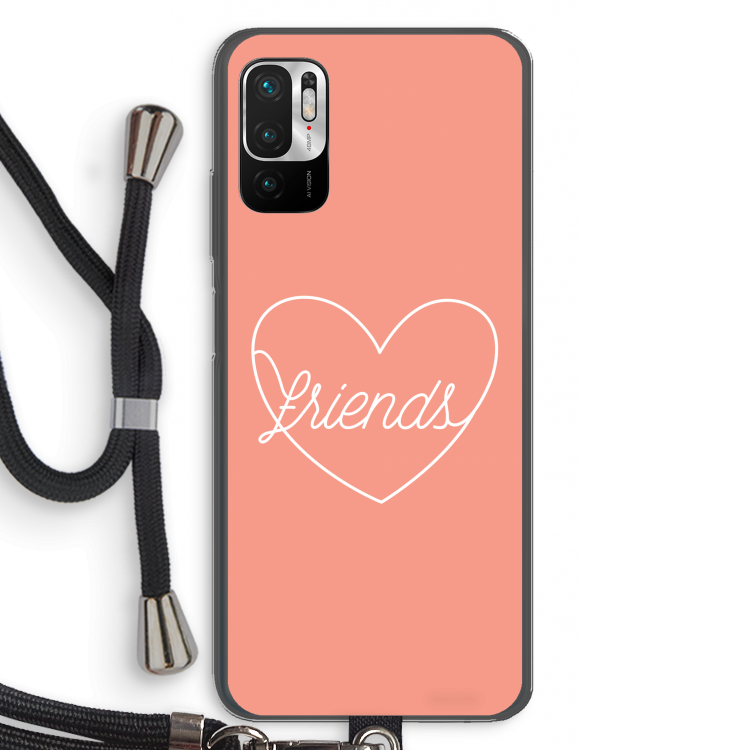 Friends heart: Xiaomi Redmi Note 10 5G Transparant Hoesje met koord