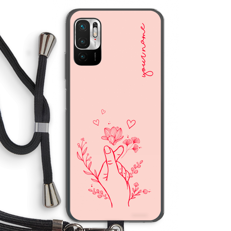 Giving Flowers: Xiaomi Redmi Note 10 5G Transparant Hoesje met koord