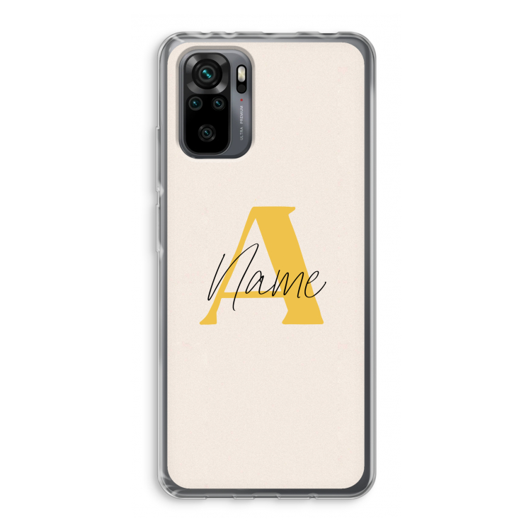 Amber Script: Xiaomi Redmi Note 10 Pro Transparant Hoesje