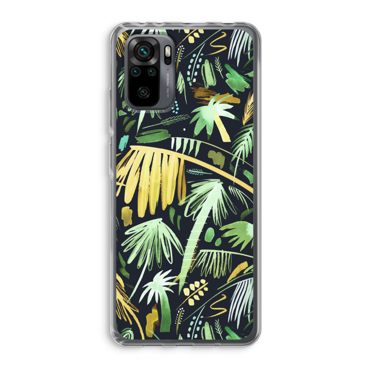 Tropical Palms Dark: Xiaomi Redmi Note 10 Pro Transparant Hoesje