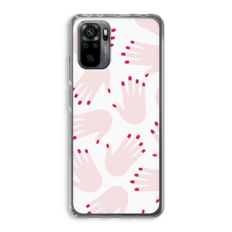 Hands pink: Xiaomi Redmi Note 10 Pro Transparant Hoesje