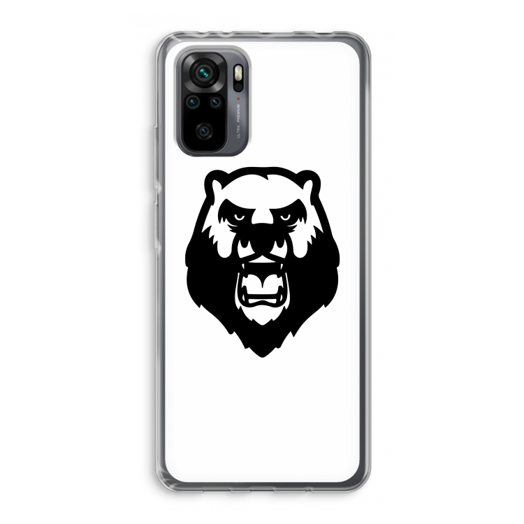 Angry Bear (white): Xiaomi Redmi Note 10 Pro Transparant Hoesje