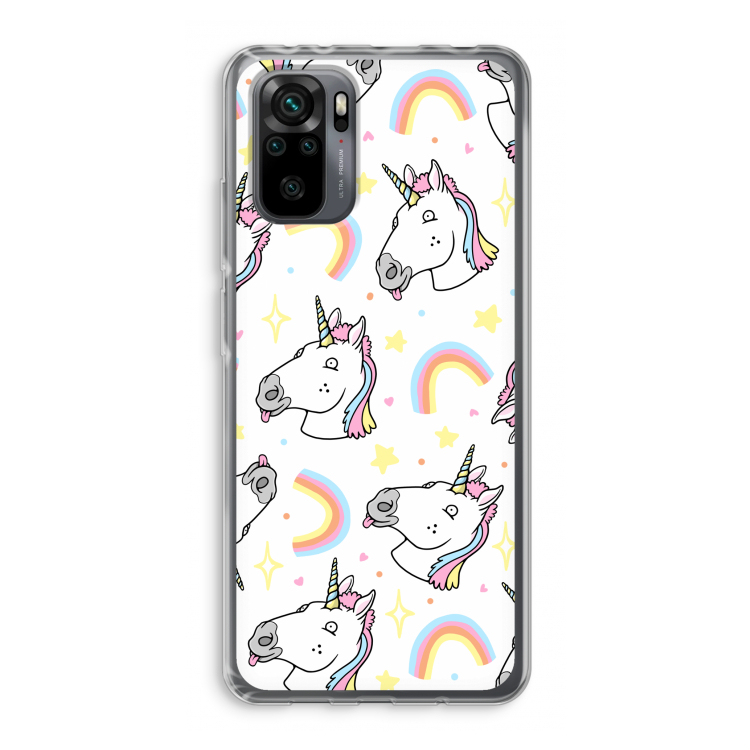 Rainbow Unicorn: Xiaomi Redmi Note 10 Pro Transparant Hoesje