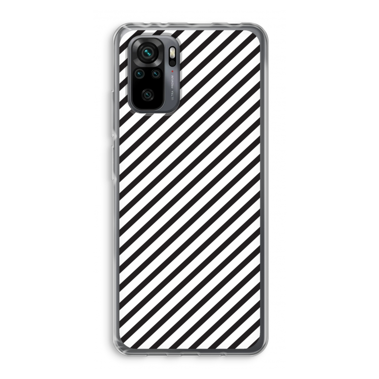 Strepen zwart-wit: Xiaomi Redmi Note 10 Pro Transparant Hoesje