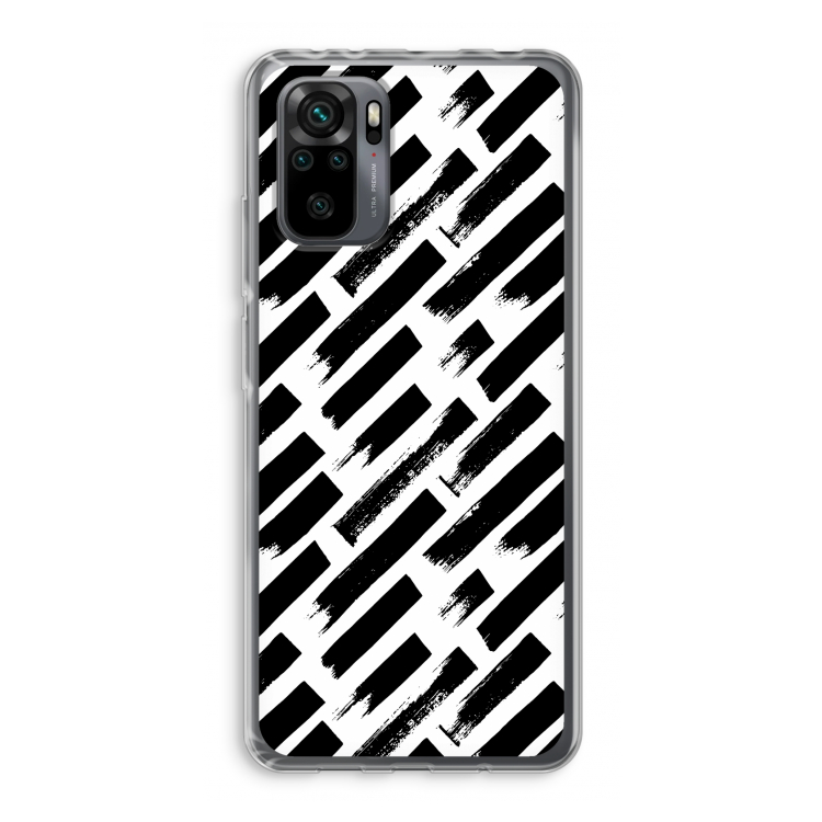 Zwarte vegen: Xiaomi Redmi Note 10 Pro Transparant Hoesje