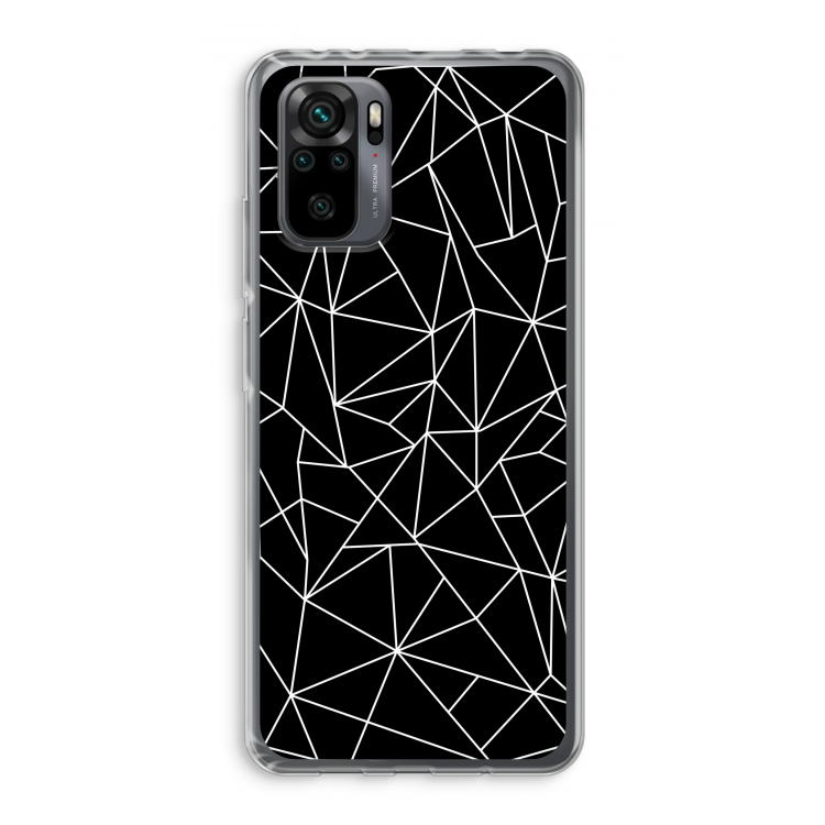 Geometrische lijnen wit: Xiaomi Redmi Note 10 Pro Transparant Hoesje