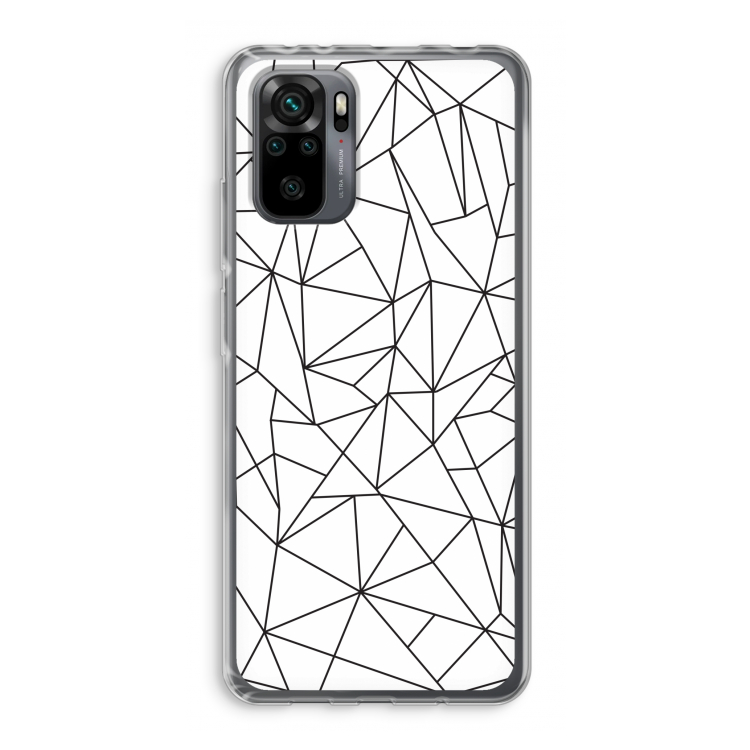 Geometrische lijnen zwart: Xiaomi Redmi Note 10 Pro Transparant Hoesje