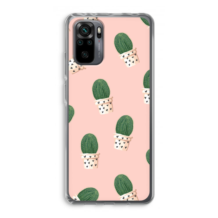 Cactusprint roze: Xiaomi Redmi Note 10 Pro Transparant Hoesje