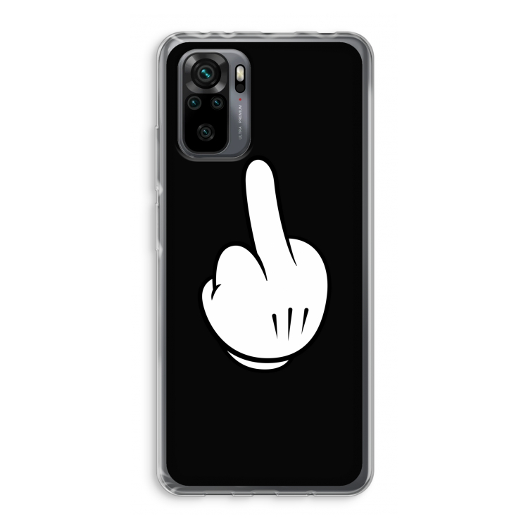 Middle finger black: Xiaomi Redmi Note 10 Pro Transparant Hoesje