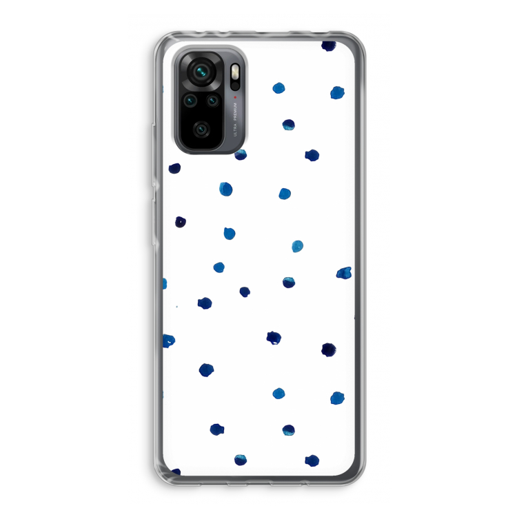 Blauwe stippen: Xiaomi Redmi Note 10 Pro Transparant Hoesje
