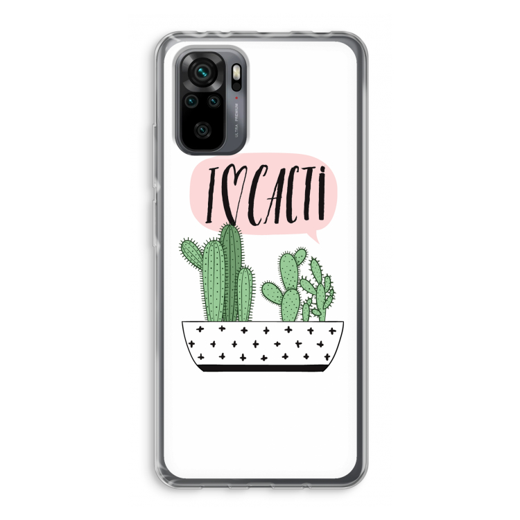 I love cacti: Xiaomi Redmi Note 10 Pro Transparant Hoesje