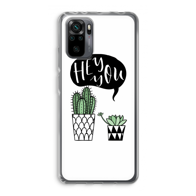 Hey you cactus: Xiaomi Redmi Note 10 Pro Transparant Hoesje