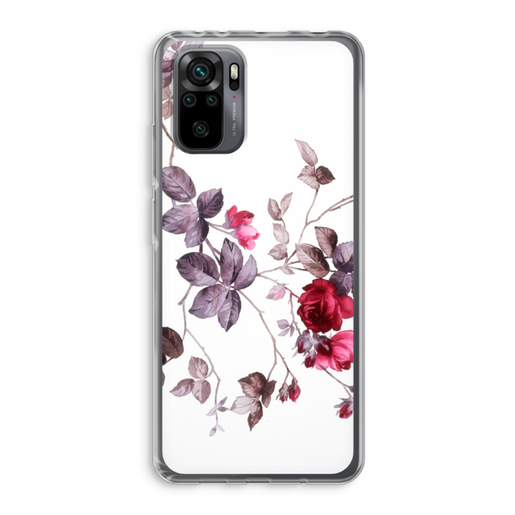 Mooie bloemen: Xiaomi Redmi Note 10 Pro Transparant Hoesje